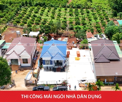 Thi công 3 mái ngói liền kề tại Gia Lai